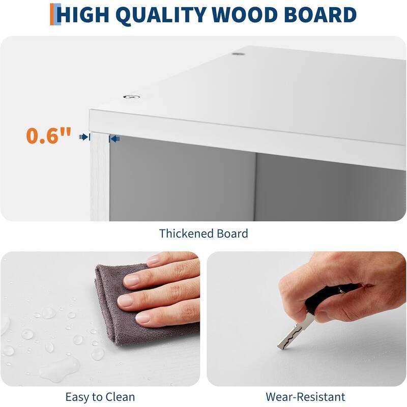 6-Shelf Tall Industrial Bookcase Open Display Shelf for Home Office