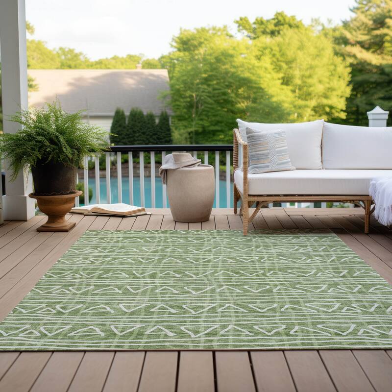 Machine Washable Indoor/ Outdoor Chantille Morrocan Boho Rug