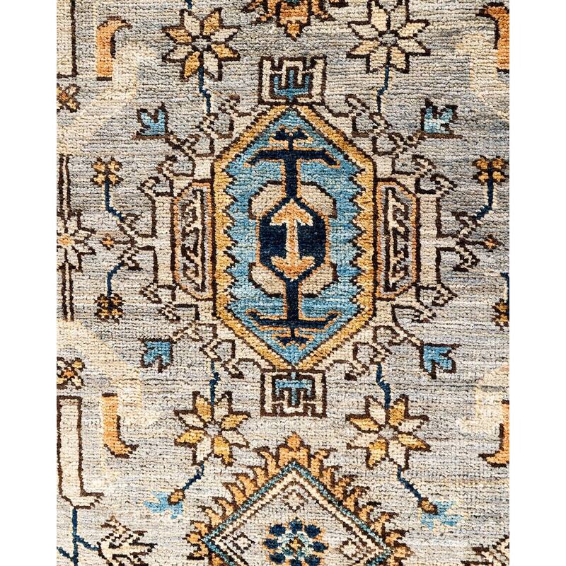 Serapi One-of-a-Kind Hand-Knotted Area Rug - Gray, 6' 1" x 9' 0" - 6' 1" x 9' 0"