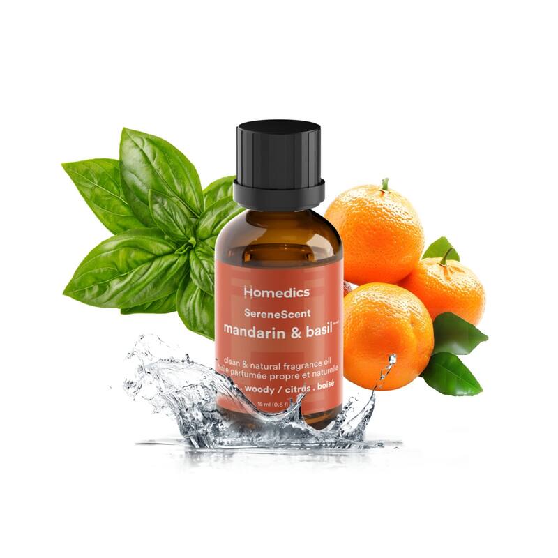 Homedics SereneScent™ Mandarin & Basil 15 mL Premium Fragrance Oil | Made for ARMH‑680 Waterless Diffuser - N/A