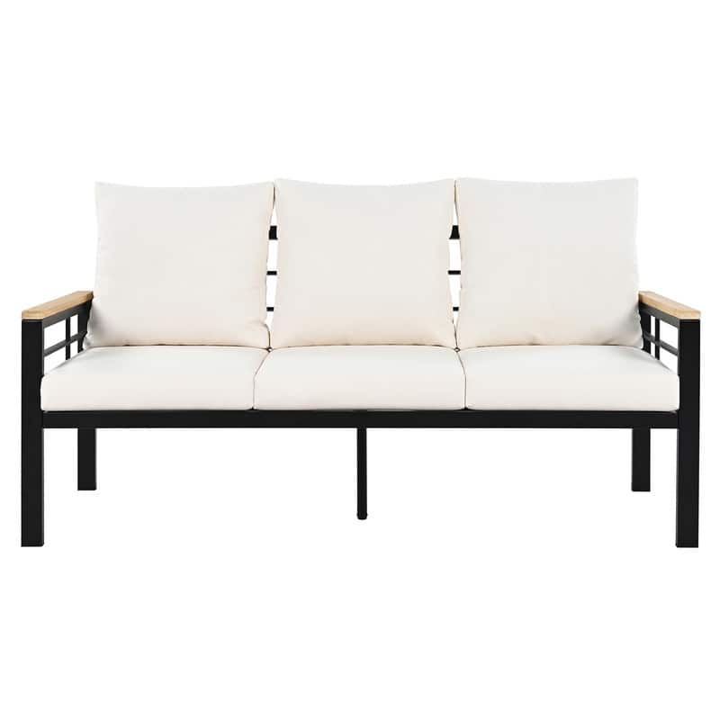 5-Piece Patio Furniture Set - Outdoor Conversation Group with 3-Seat Sofa & Cushions, Perfect for Backyard, Poolside or Garden‌