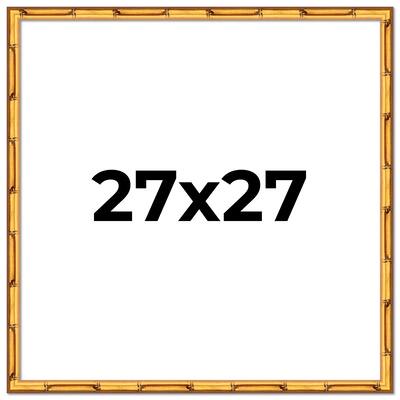 27x27 Frame Gold Bamboo Solid Wood Picture Frame | 1 Inch Moulding