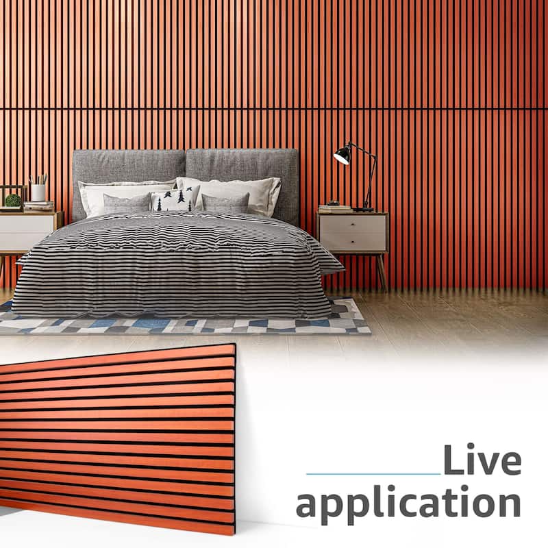 Art3d 23.6in x 47.2in Acoustic Wall Cladding Siding Board,Slat Wall Panels,4pcs