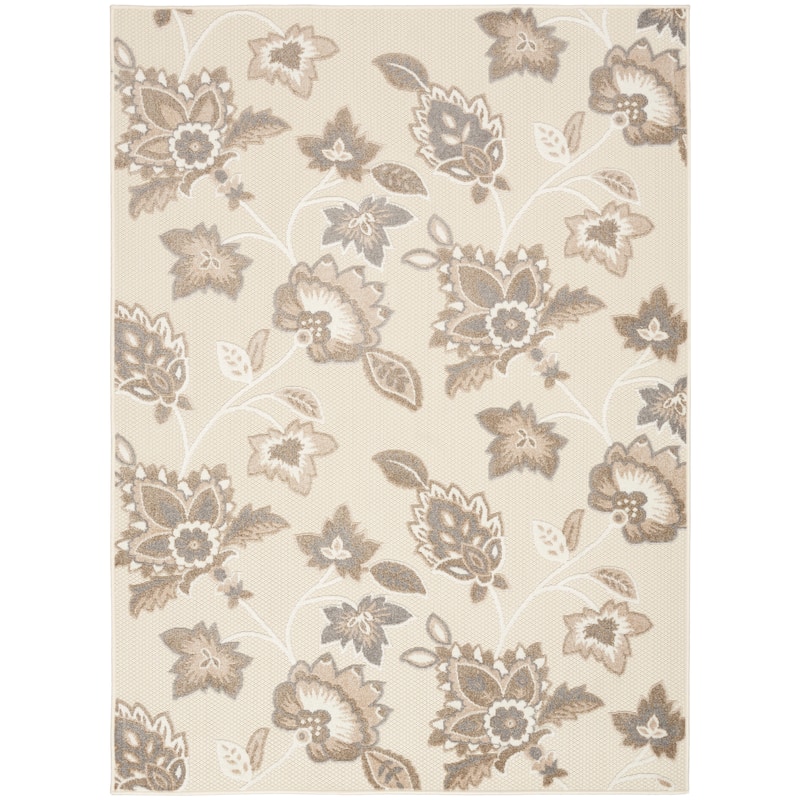 Nourison Aloha Indoor/Outdoor Floral Area Rug - 5'3" x 7'5" - Beige