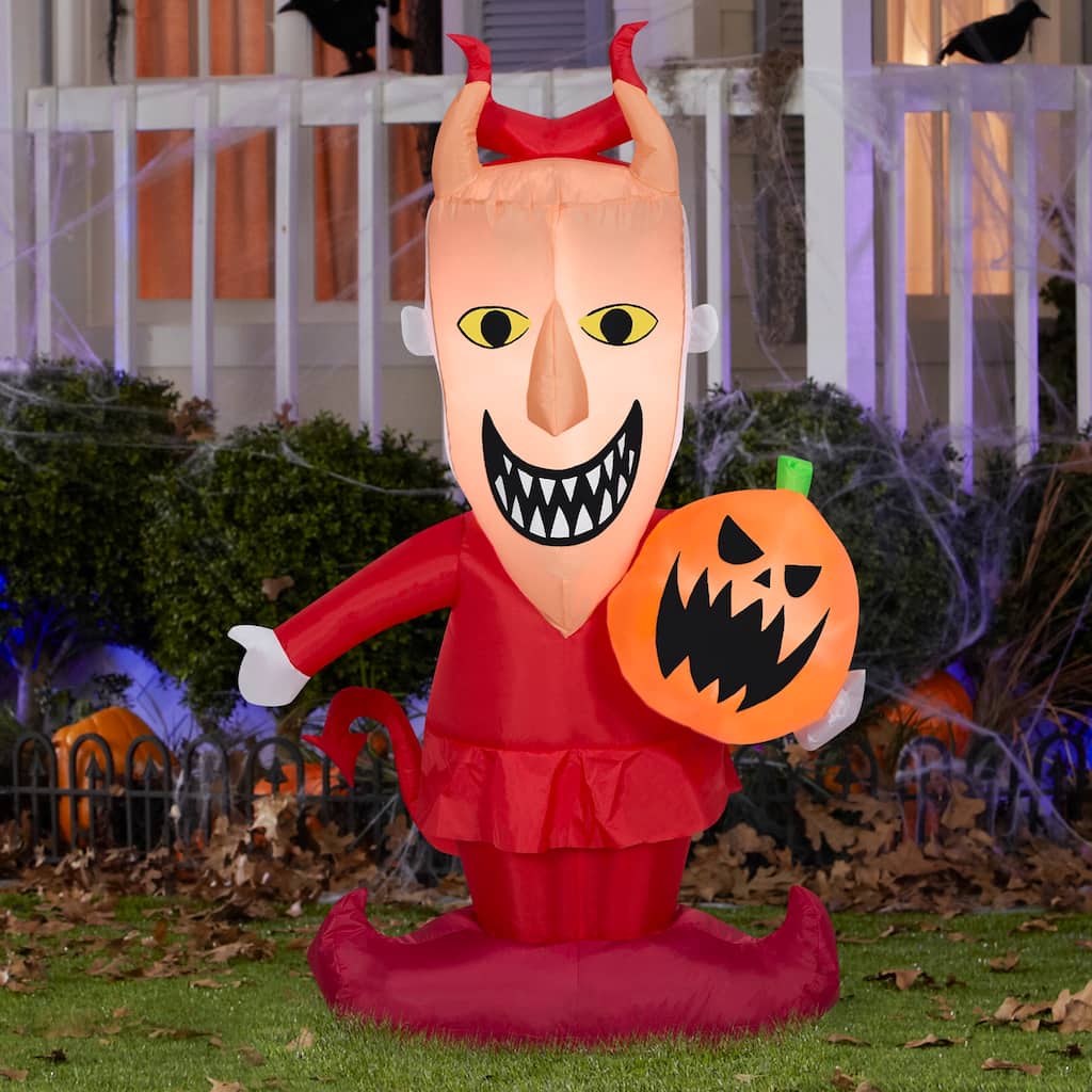 Gemmy Halloween Inflatable Lock w/ Jack O' Lantern, 4 ft Tall