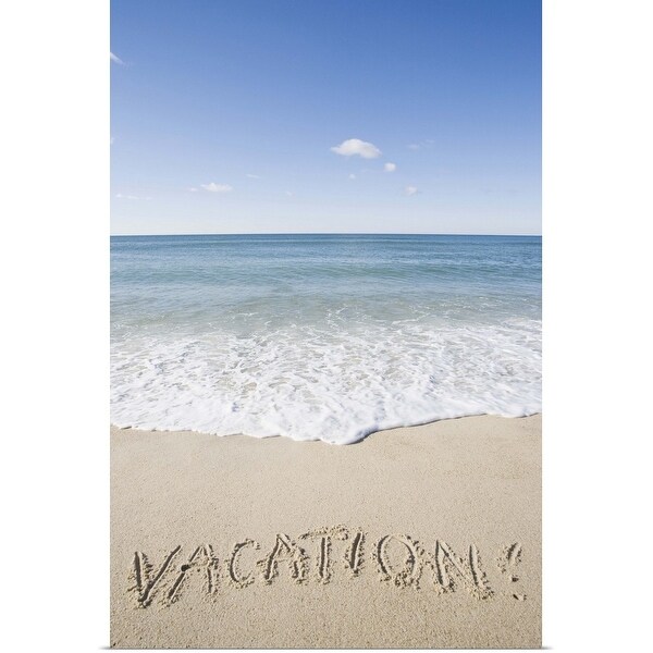 "'Vacation' written on sandy beach, Nantucket Island, Massachusetts" Poster Print
