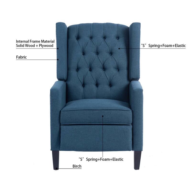 Polyester/Fabric Manual Wing Chair Recliner