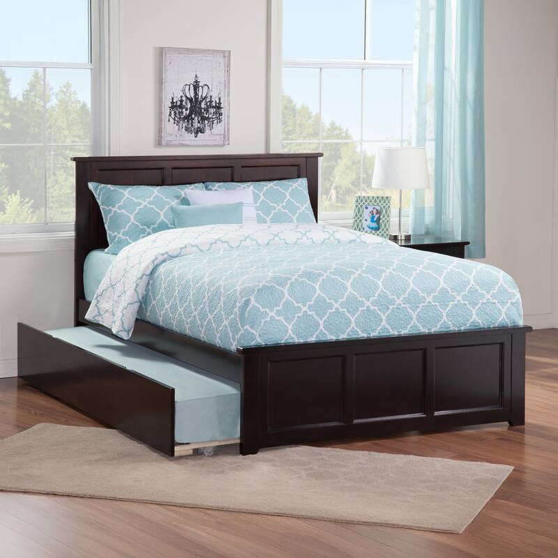 AFI Madison Platform Bed with Matching Footboard & Trundle - Espresso - Queen