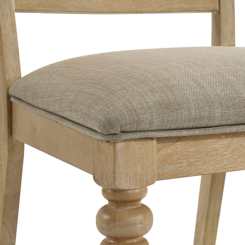 Roundhill Furniture Verta 5-Piece Dining Set, Dining Table with 4 Cross Back Dining Chairs, Light Oak Finish