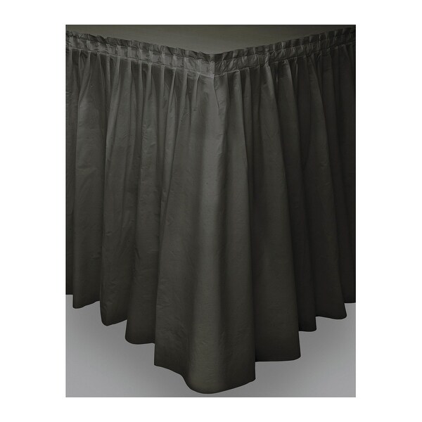 Plastic Tableskirt 14'X29"-Black - Black