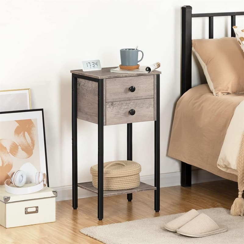 Bedside Table with 2 Drawers