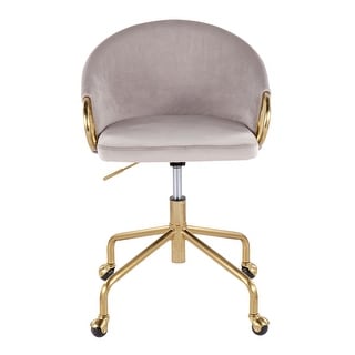 Task Chair in Gold Metal and Silver Velvet - Bed Bath & Beyond - 44172681