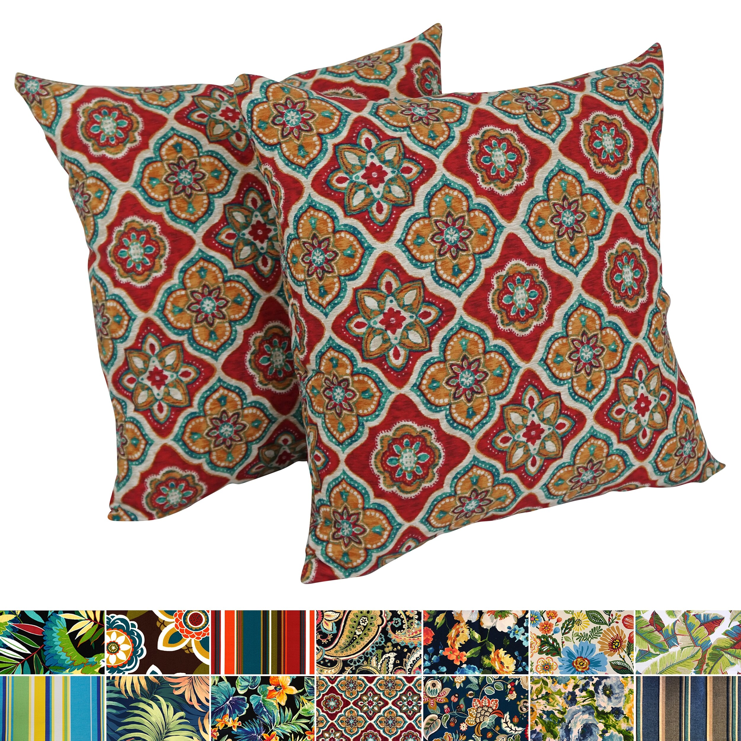 17 inch Outdoor Throw Pillows Set of 2 Multiple Patterns Bed Bath Beyond 8880667