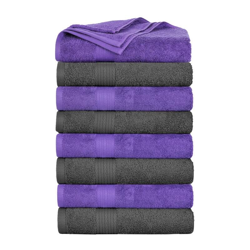 Cotton 600 GSM Highly Absorbent Bath Towels 30x54 Inch by Ample Decor - Pack of 8