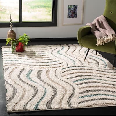 SAFAVIEH Santorini Shag Isa Abstract 1.2-inch Thick Rug
