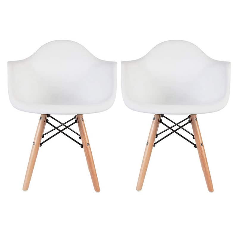 Set of 2 Kids Toddler Chair Armchair Eiffel Light Wood Dowel For Dining Kitchen Activity Preschool Bedroom Bonus Room
