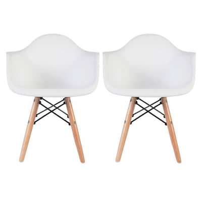 Set of 2 Kids Toddler Chair Armchair Eiffel Light Wood Dowel For Dining Kitchen Activity Preschool Bedroom Bonus Room