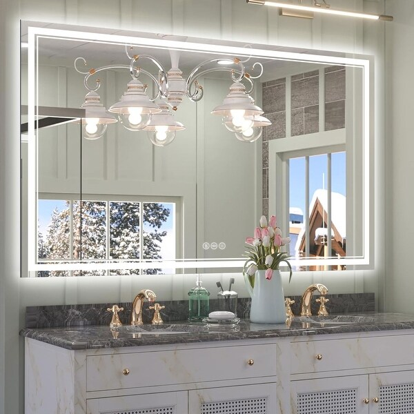 LED Bathroom Vanity Mirror Wall Mounted with Double Light