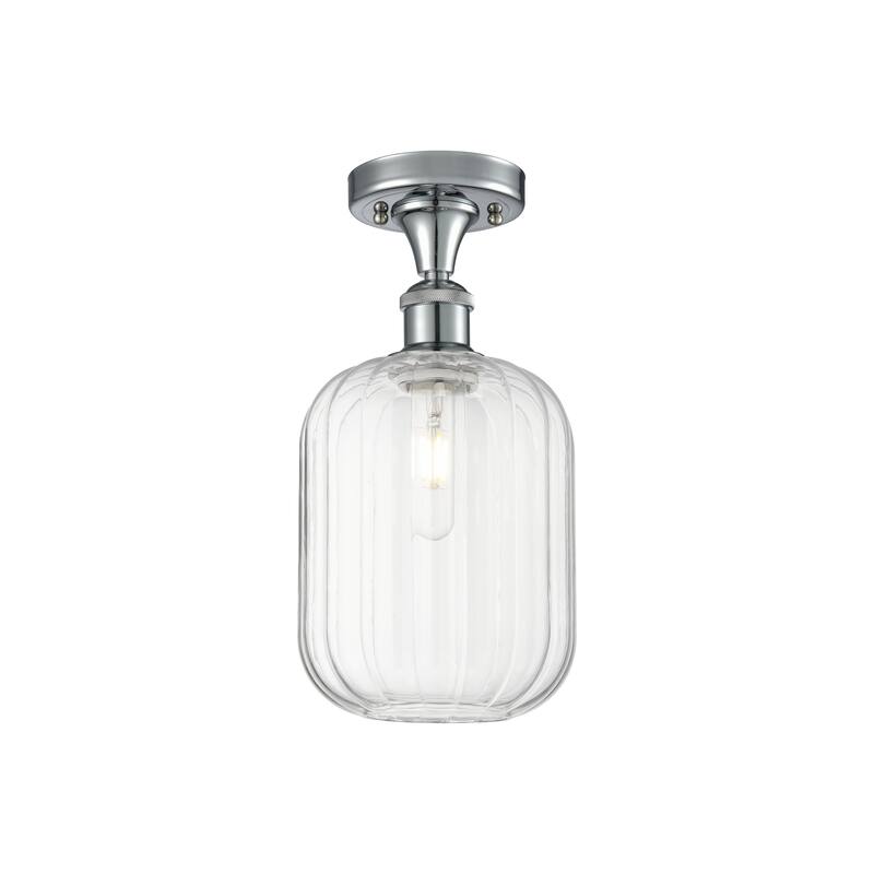 Innovations Lighting Endless Possibilities Ballston - Preston - 1 Light 7" Jar Shade Semi-Flush Mount - Clear/Polished Chrome