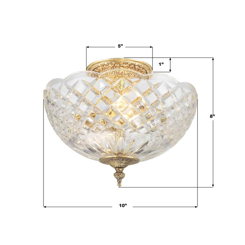 Crystorama Lighting Group Cortland 2 Light 10" Wide Semi Flush Ceiling