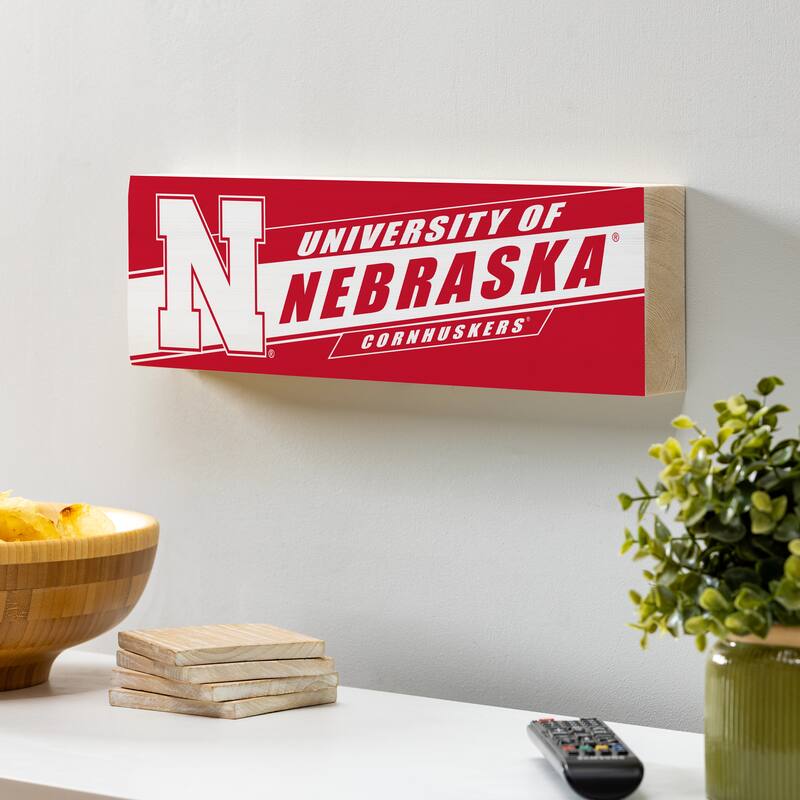 University of Nebraska Wooden Tabletop Mantel Shelf Sign
