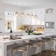 preview thumbnail 4 of 15, Modern 5-Light Linear Chandelier 52.4 IN Iridescent Glass Kitchen Island Pendant Light for Dining Room - W52.4" x H66" Max