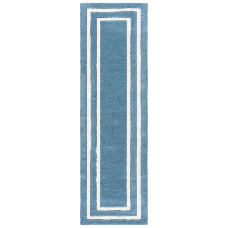 Lauren Ralph Lauren Handmade Roelien Wool Rug - Light Blue/Ivory - 2'3" x 8' Runner
