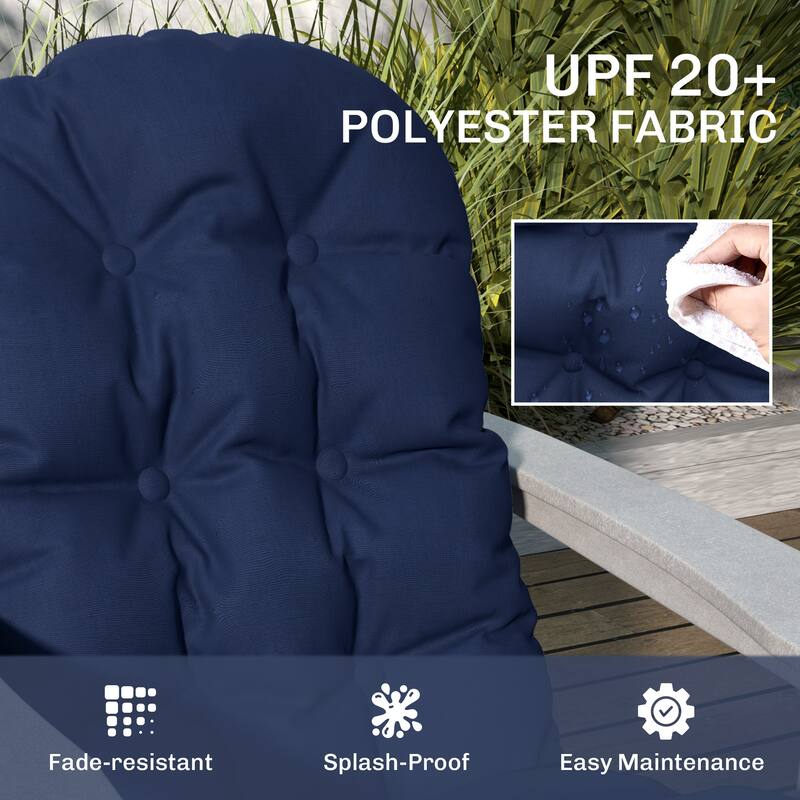 Outsunny Outdoor Adirondack Chair Cushions Set of 2, Tufted High Back Patio Chair Cushions, Adirondack Cushions