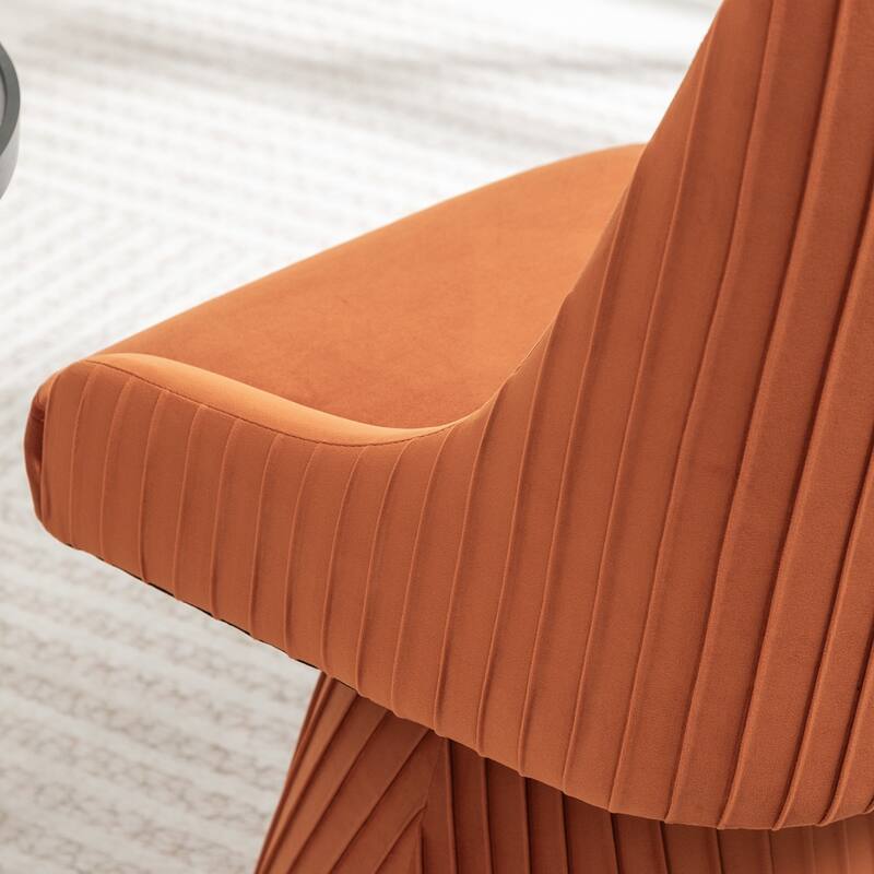 SEYNAR Modern Velvet 360 Degree Swivel Armless Dining chair Set of 4