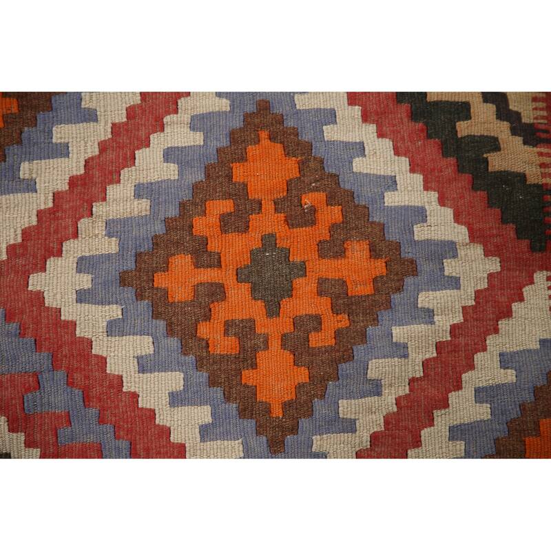 Vegetable Dye Kilim Qashqai Persian Vintage Rug Multi Wool Carpet - 4'6"x 9'4"
