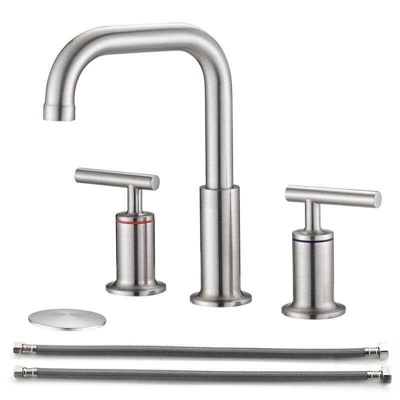 Modern 2 Handle 360° Swivel Bathroom Sink Faucet with Pop Up Drain and Aerator, Anti Corrosion, Anti Rust, Anti Splash