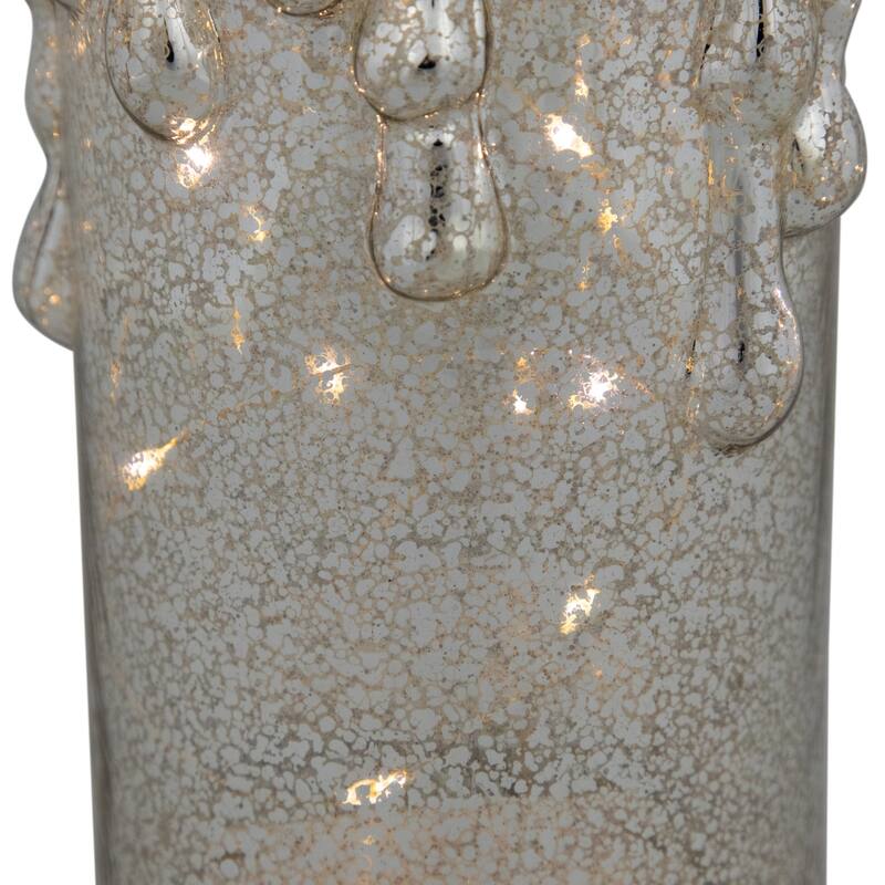 LED Lighted Dripping Mercury Candle Christmas Decoration - 8.75" - Gold