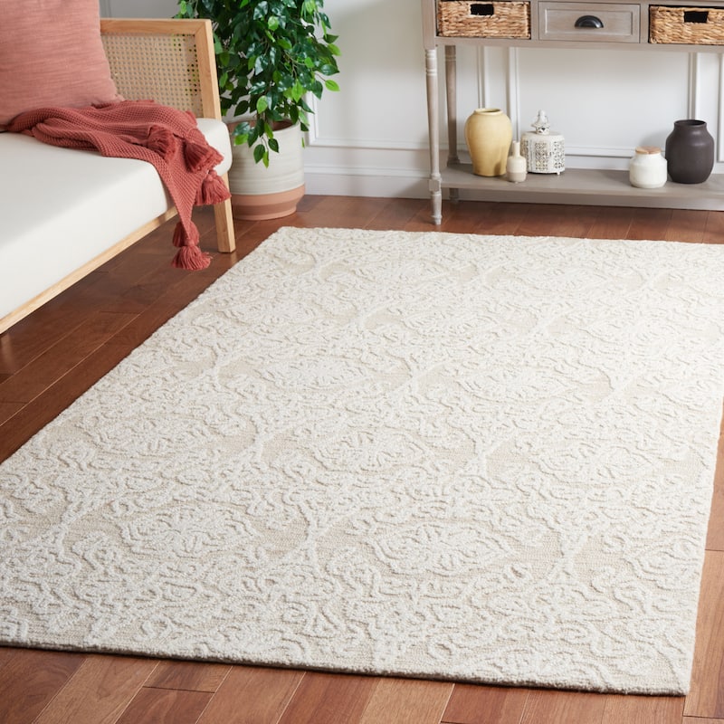 SAFAVIEH Handmade Blossom Mahalia Modern Floral Wool Rug