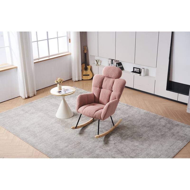Teddy Fabric Upholstered Accent Armchair Chair Rocking Chair