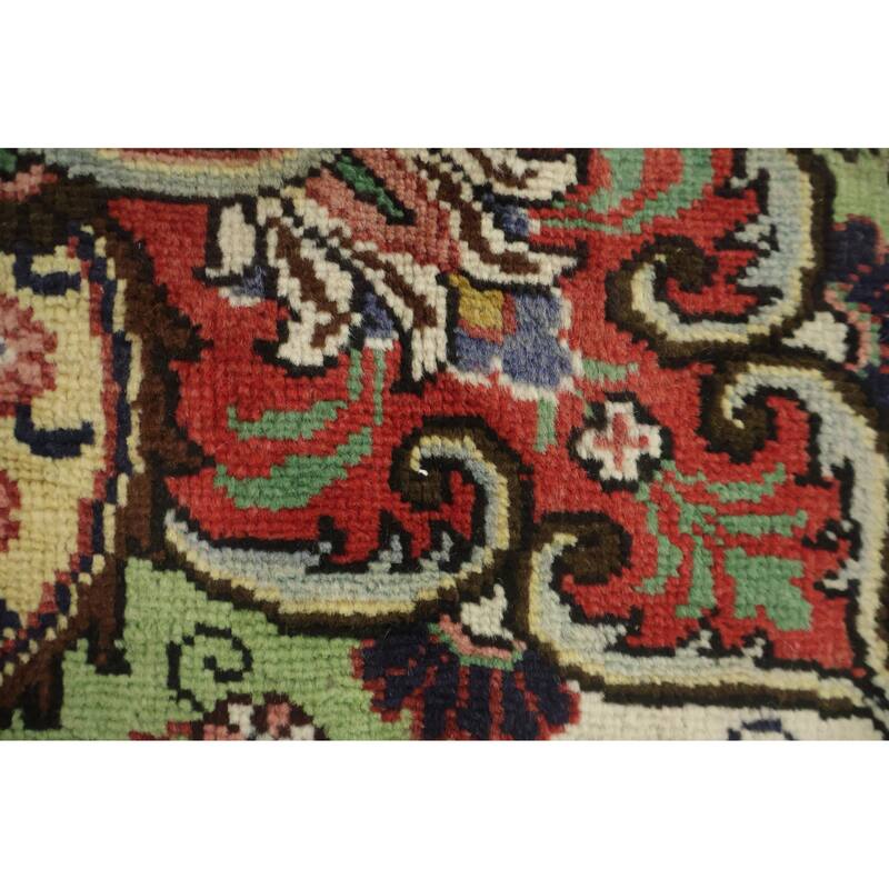 Hand Knotted Oriental 100% Wool Carpet Traditional Geometric Beige & Ivories Tabriz Area Rug - 11' 3'' X 8' 2''