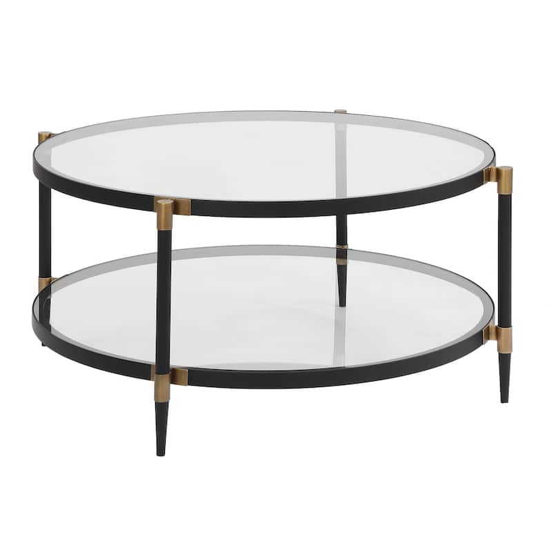 Uttermost Chadid Round Glass Coffee Table - 39.00" W x 18.25" H x 39.00" D