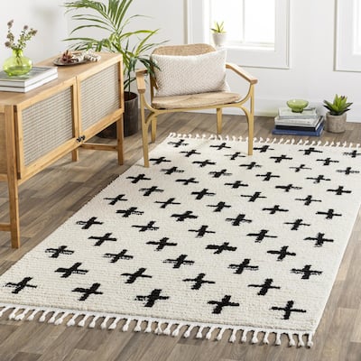 Livabliss Casual Casablanca Shag Graphic Area Rug