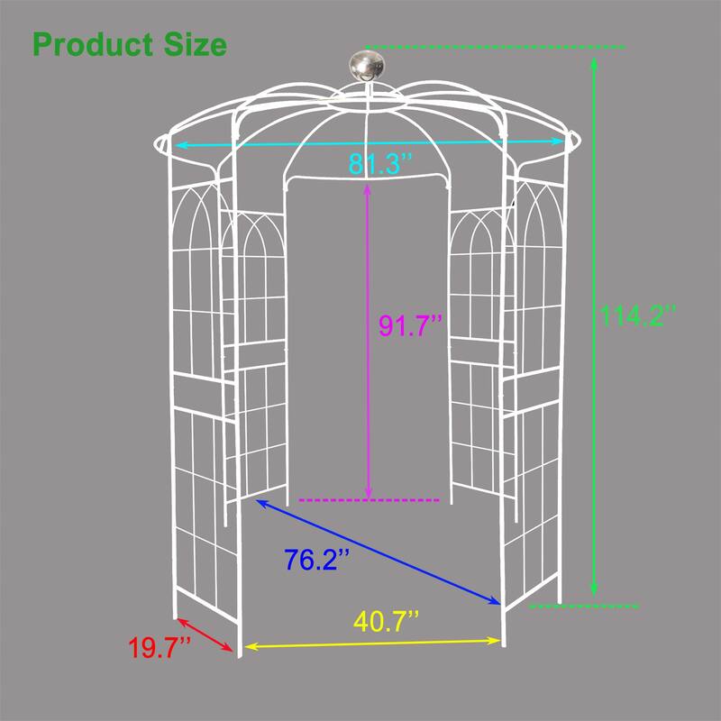 White Metal Garden Arch Pergola Pavilion for Wedding Ceremony