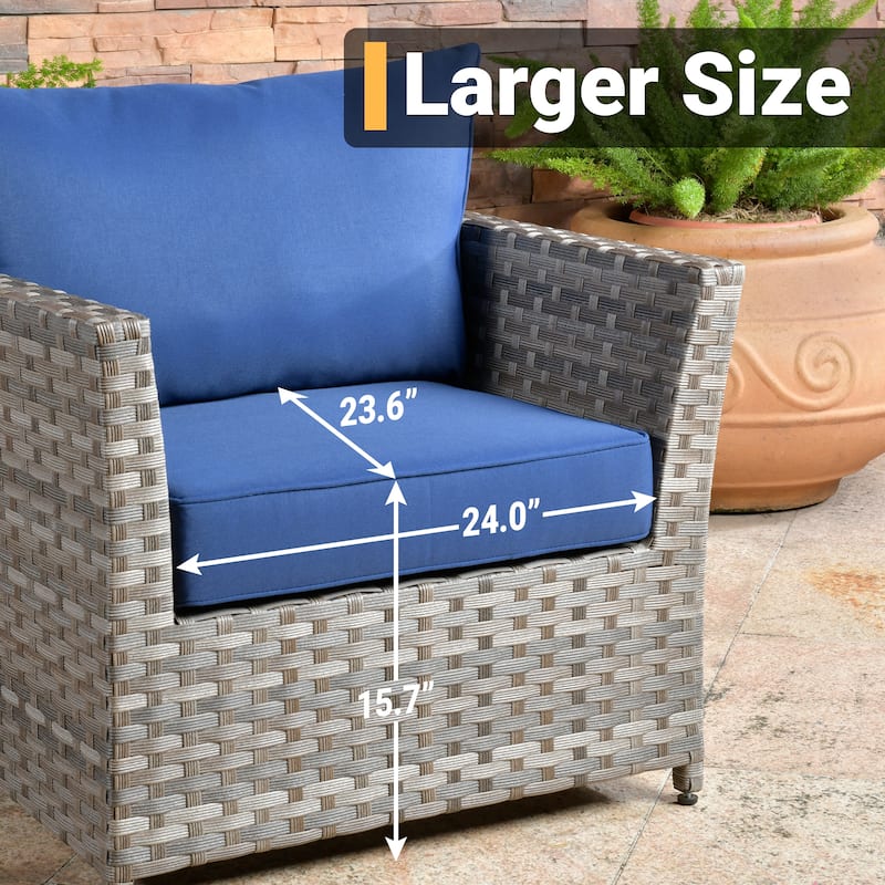 HOOOWOOO 10-piece Wicker Patio Furniture Sectional Set with Steel Fire Pit Table