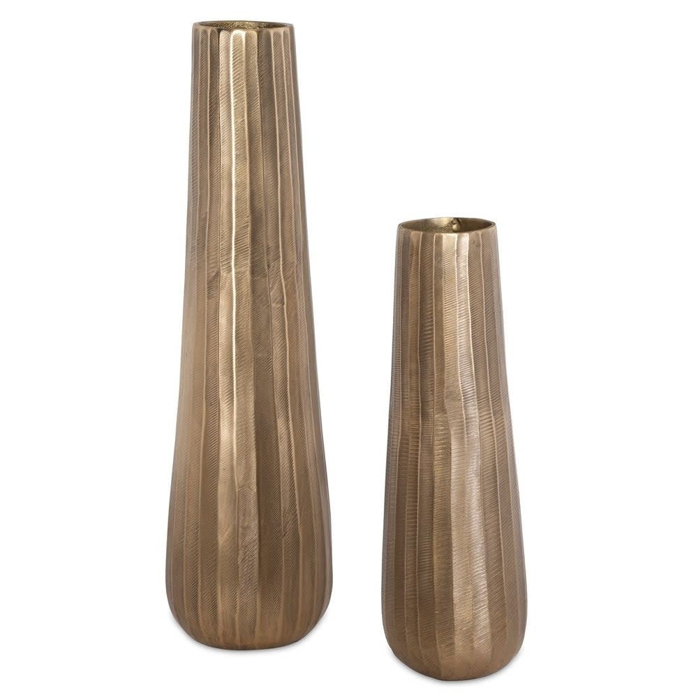 Uttermost 18171 Vertiforge 27-3/4" Tall Aluminum Vase - Set of 2
