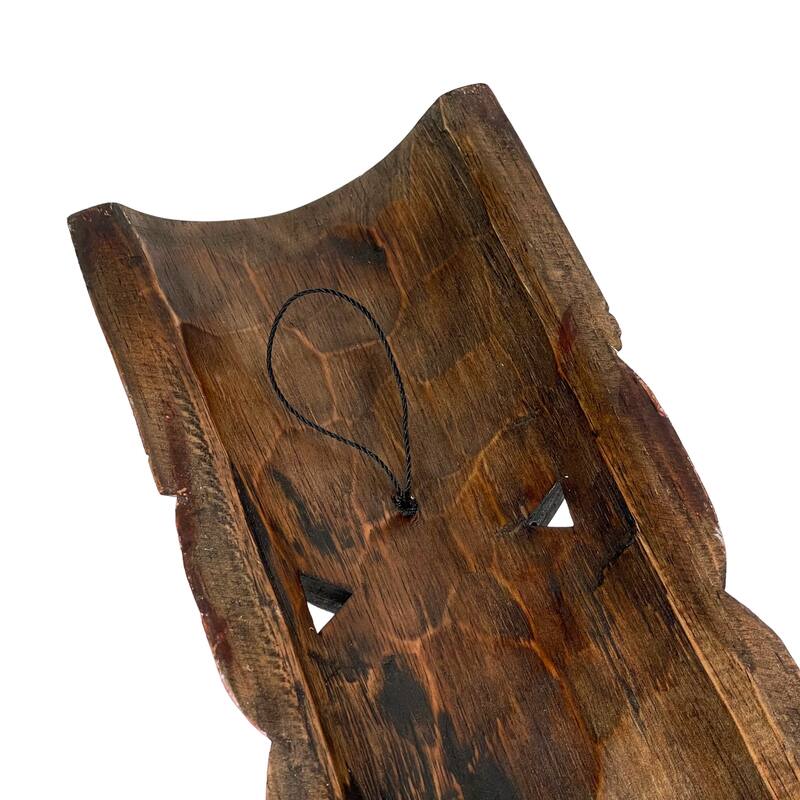 Set Of 2 Triple-Faced Tiki Wall Sculptures Palm Tree, Sun & Sea