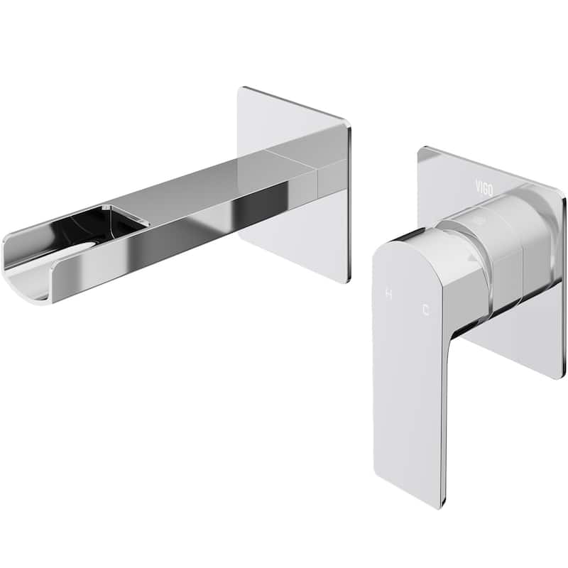 VIGO Atticus 5" H Single Handle Wall Mount Bathroom Faucet - Chrome