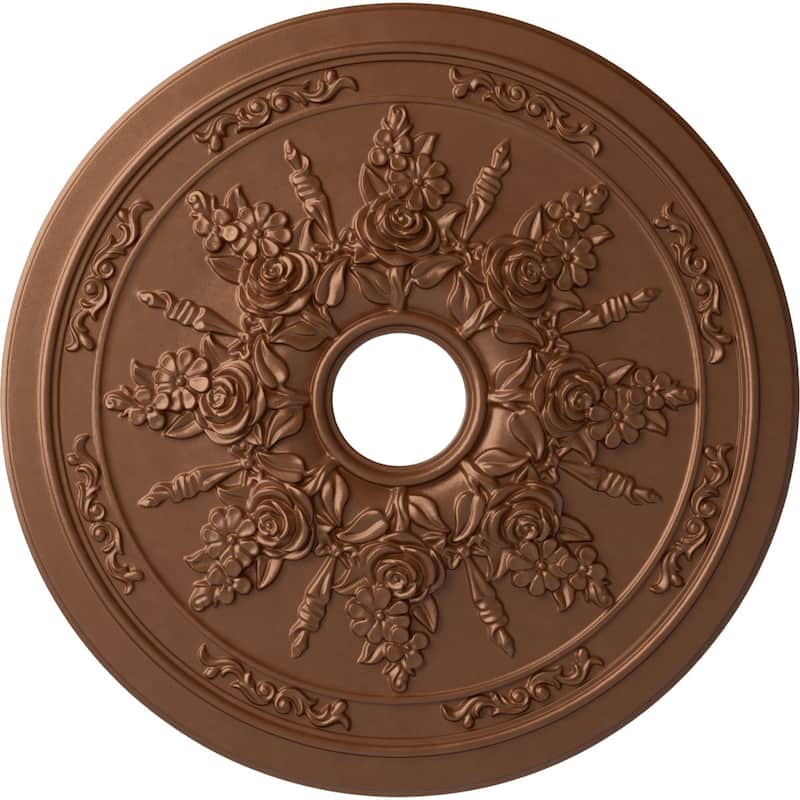 23 5/8"OD x 4"ID x 1 1/2"P Rose and Ribbon Ceiling Medallion