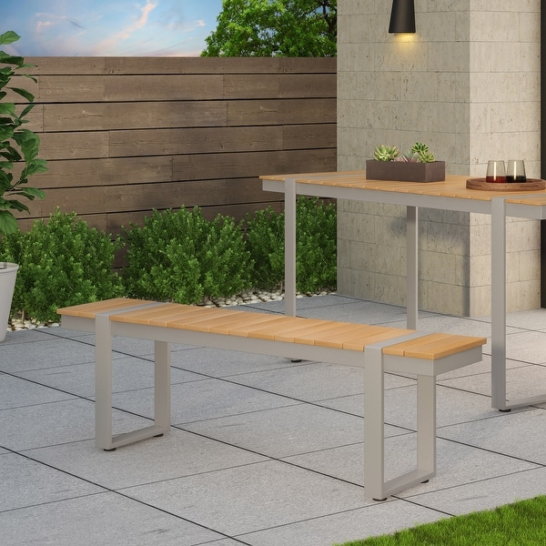 Cibola Outdoor Aluminum Dining Bench by Christopher Knight Home. Opens flyout.