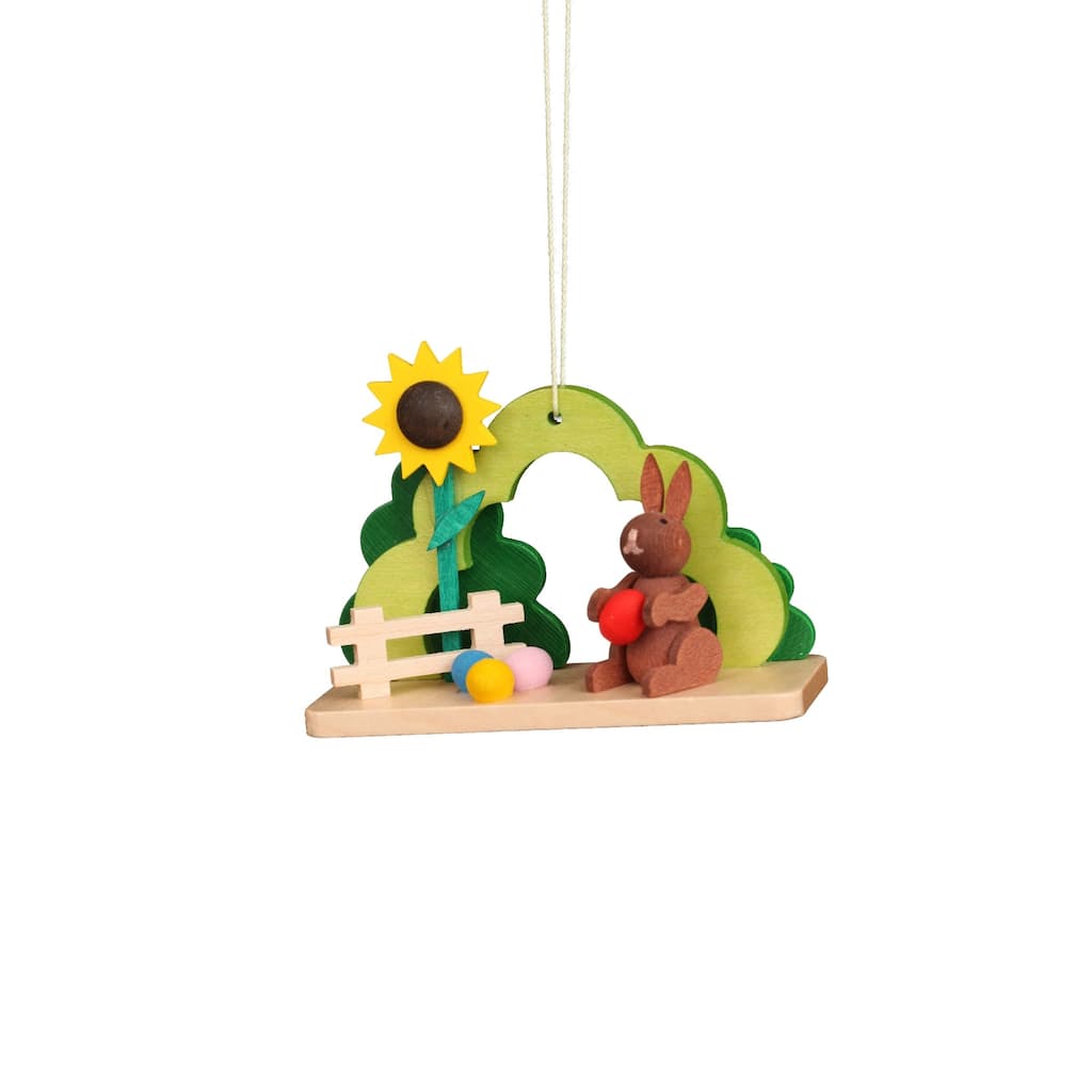 2.75" christian ulbricht rabbit with sunflower easter ornament