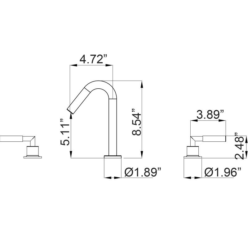 Two-Handle 8" Widespread Lavatory Sink Faucet - 12.99*7.67*4.72