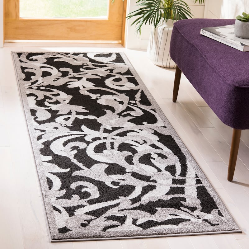 SAFAVIEH Amherst Mujesira Modern Rug - 2'3" x 7' Runner - Anthracite/Light Grey