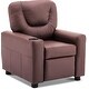 preview thumbnail 40 of 42, Mcombo Kids Recliner Chair Armrest Sofa for Toddlers Faux Leather Light Brown