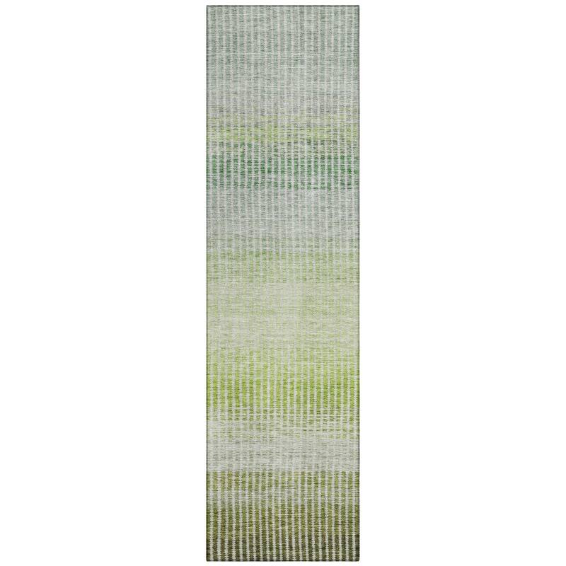 Machine Washable Indoor/ Outdoor Contemporary Stripes Chantille Rug