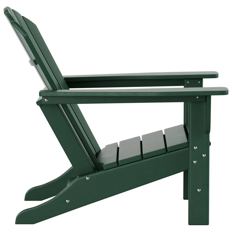 Altura Outdoor Eco-Friendly All Weather Adirondack Chair with Ottoman and Side Table (5-Piece Conversation Set)